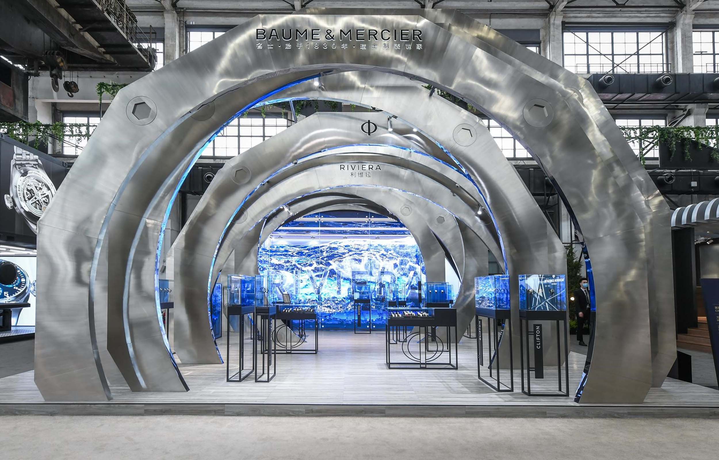 Messestand Watches & Wonders in Shanghai. Riviera. Baume & Mercier - Mach Architektur